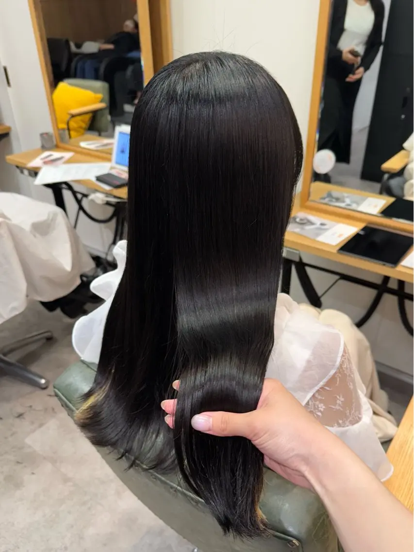 ロング パーマ 縮毛矯正 カット 縮毛矯正 トリートメント 縮毛矯正/シール エクステ/艶髪ひふみのヘアスタイル