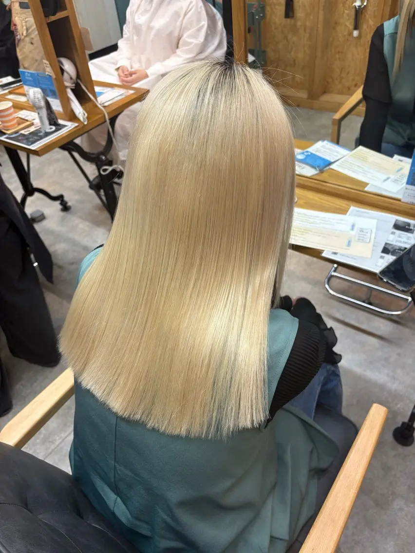 カラー ヘアカラー トリートメント まろみ暖色×ボブ ×chia🕯のヘアスタイル