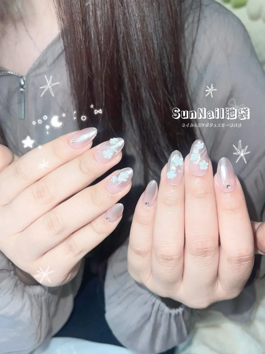 ネイル チークネイル 長さ出し フレンチネイル ガーリー 韓国ネイル ハンドネイル ハンドケア Sun Nail 池袋のエステ・リラクイメージ