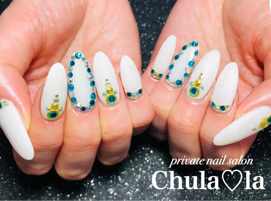 ネイル ラメ(グリッター) ラメグラデーション ワンカラーネイル ハンドネイル Chula♡la 豊見城市高安のネイルデザイン