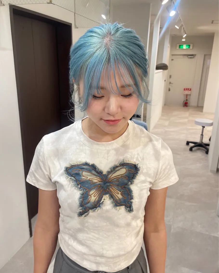 ミディアム カラー ミストバング ベージュカラー ブリーチ ケアブリーチ 透明感カラー ダブルカラーVia/ airi♡のヘアスタイル
