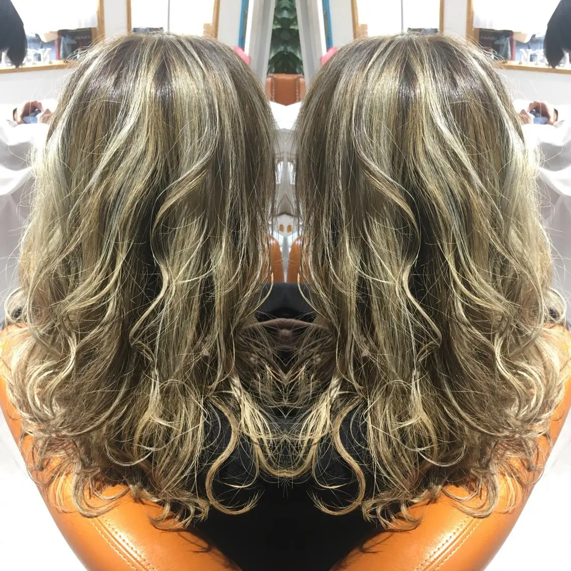 ロング カラー バレイヤージュ ハイライトカラー 外国人風カラー ハイライト レイヤーカット カット ヘアカラー トリートメント 中間 将人のヘアスタイル