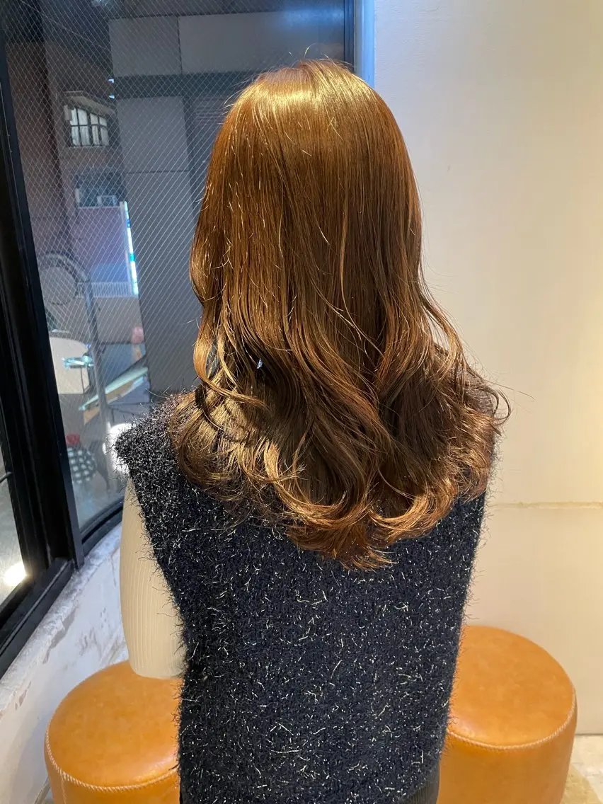 セミロング カット ヘアカラー パーマ 縮毛矯正 トリートメント ヘッドスパ 北田🌟小顔レイヤー 🌟人気カラーのヘアスタイル