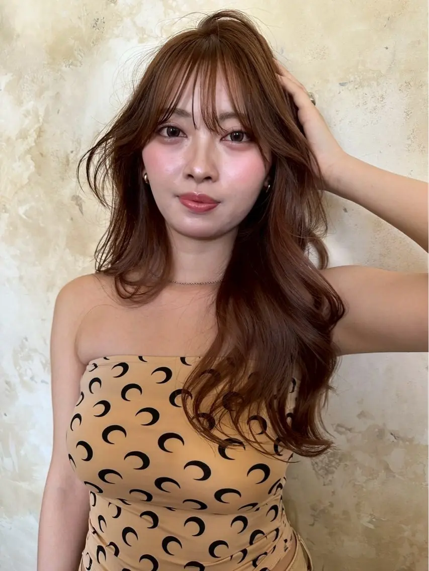 セミロング カラー ベージュカラー レイヤーカット 縮毛矯正 【博多髪質改善】 吉村　清志のヘアスタイル