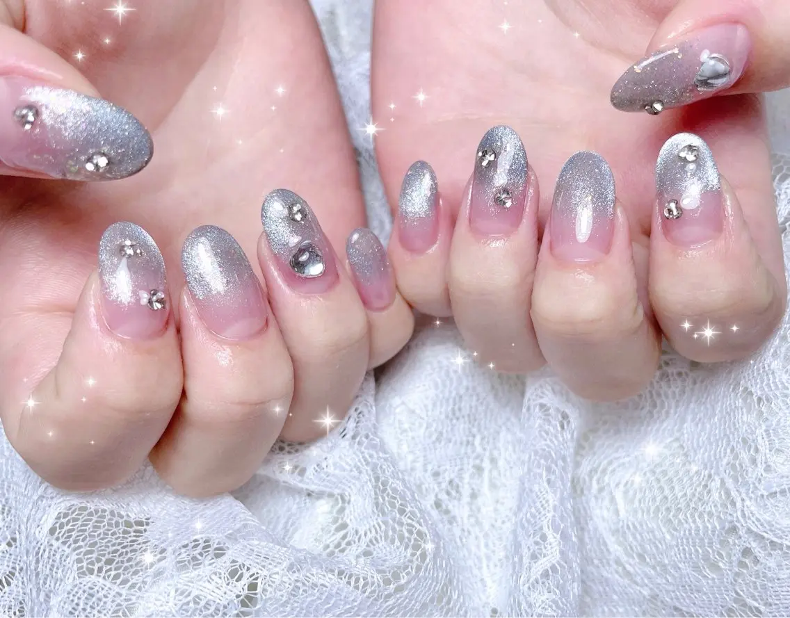 ネイル グラデーション マグネットネイル ハンドネイル FLARE NAIL フレアネイルのネイルデザイン