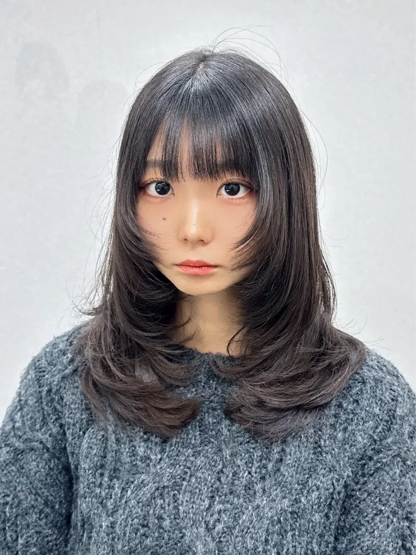 ミディアム カット ダメージレスブリーチ ×美髪矯正【滝太】のヘアスタイル
