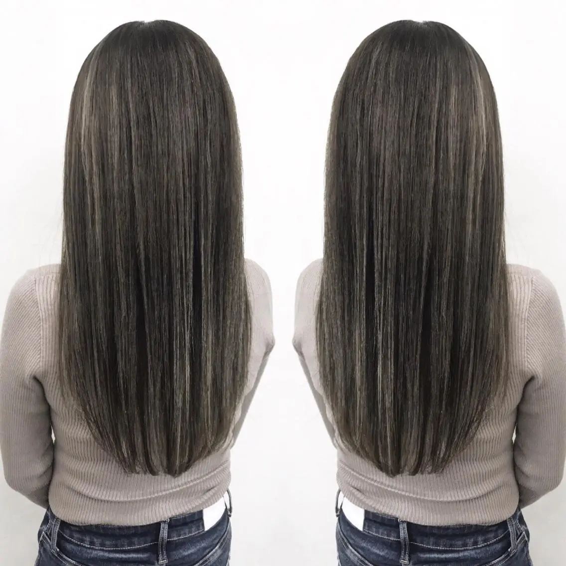 ロング カラー グレージュ ハイライトカラー ハイライト ヘアカラー TATSUYA アートディレクターのヘアスタイル