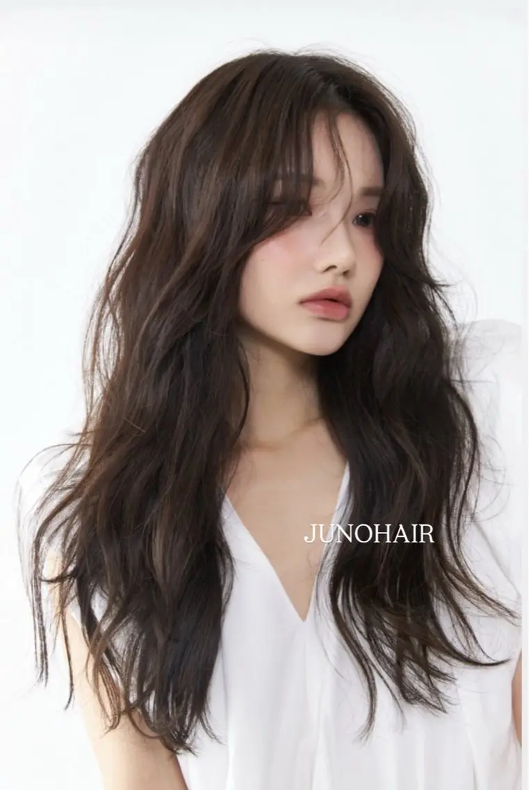 ロング カラー ブラウンカラー JUNO韓国ヘア MIAN.⋆𝜗𝜚のヘアスタイル