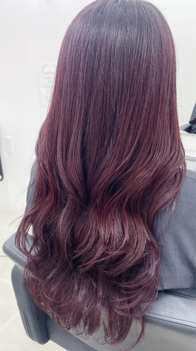 ロング ヘアアレンジ 💕透明感赤味カラー レイヤーカット💕のヘアスタイル