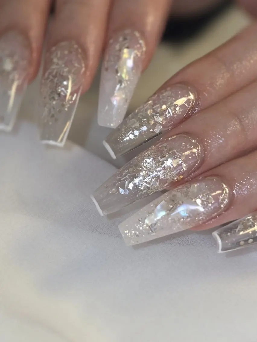 ネイル クリアネイル ロングネイル スカルプネイル 夏ネイル ハンドネイル Lady Nail Kiyokaのネイルデザイン