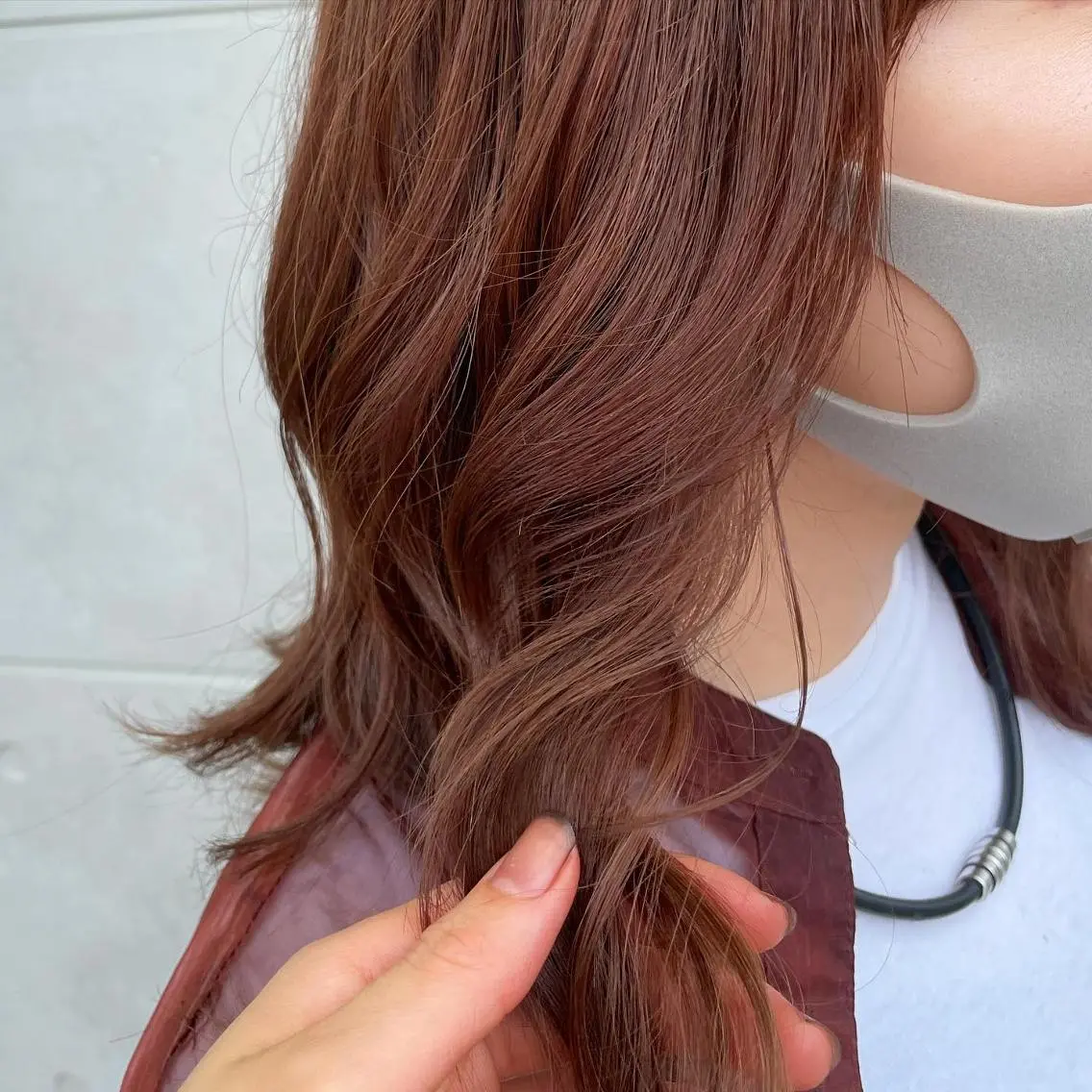 ミディアム カラー パーマ ヘアアレンジ メンズ キッズ マツエク・マツパ ブラウンカラー ピンクカラー ピンクブラウン カラーマツエク ナチュラル sara 荒井店のヘアスタイル
