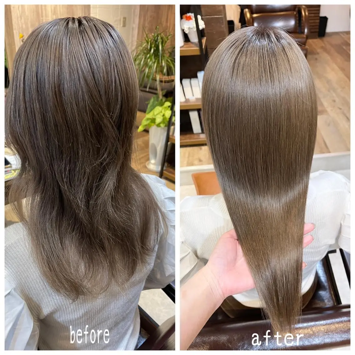 ロング カラー ブリーチ トリートメント 髪質改善で 憧れの潤艶美髪にのヘアスタイル