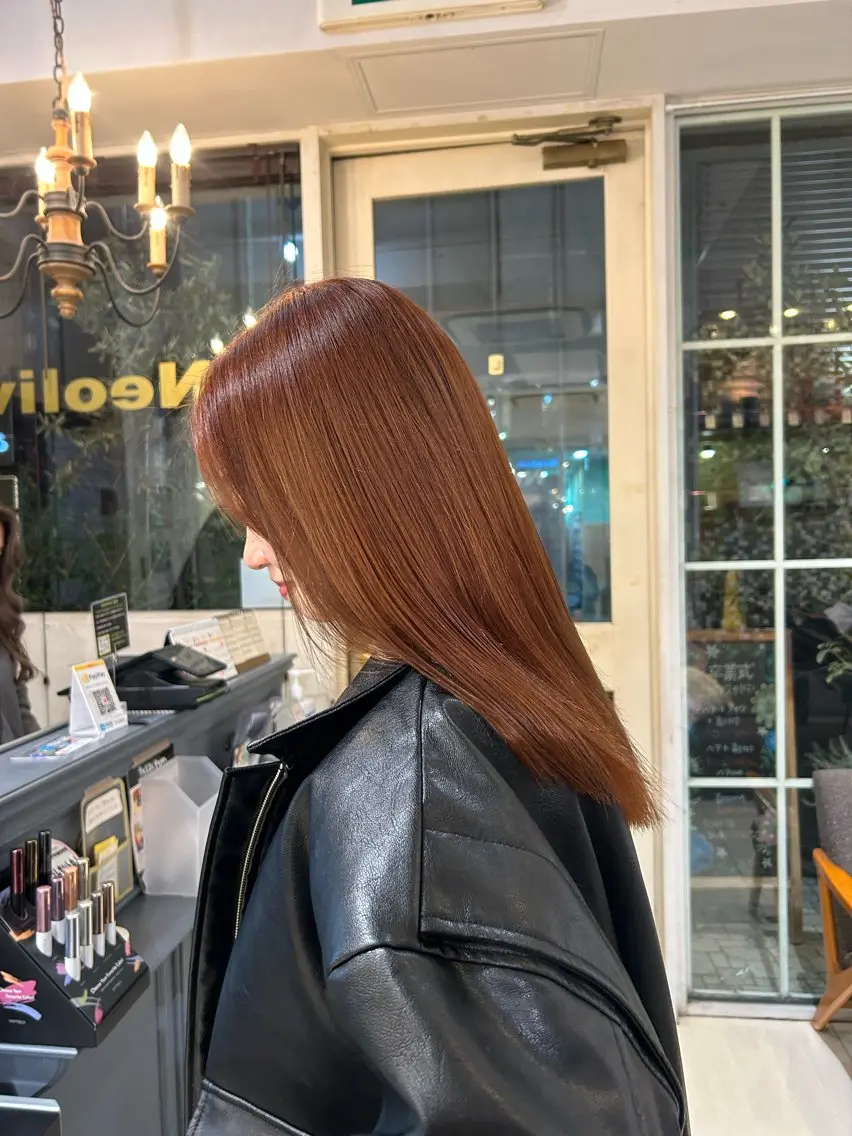 カラー ベージュカラー オレンジ オレンジベージュ lomalia moekaのヘアスタイル