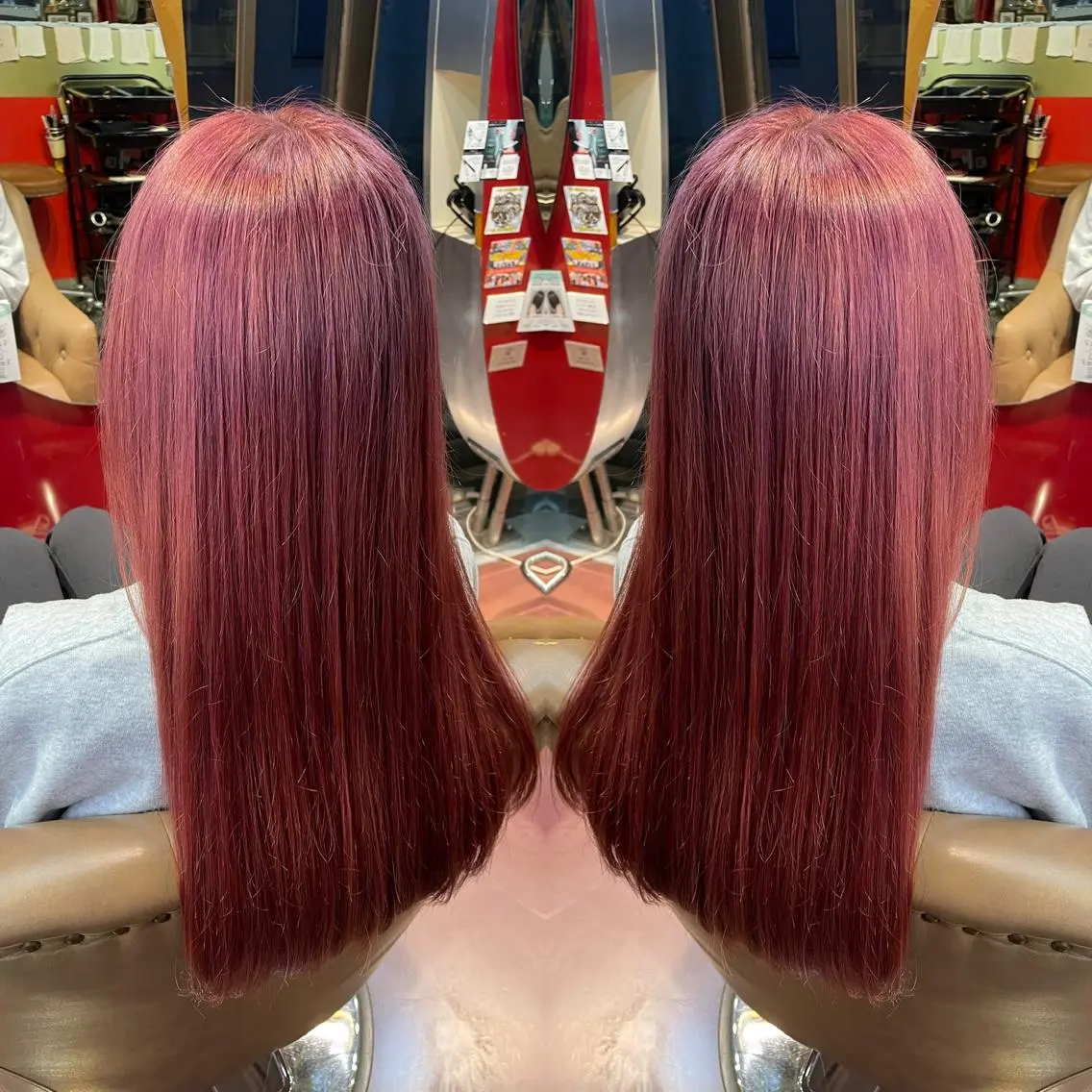 ロング カラー ブリーチ ケアブリーチ ピンクカラー 👑派手髪/カット 👑ANRYのヘアスタイル