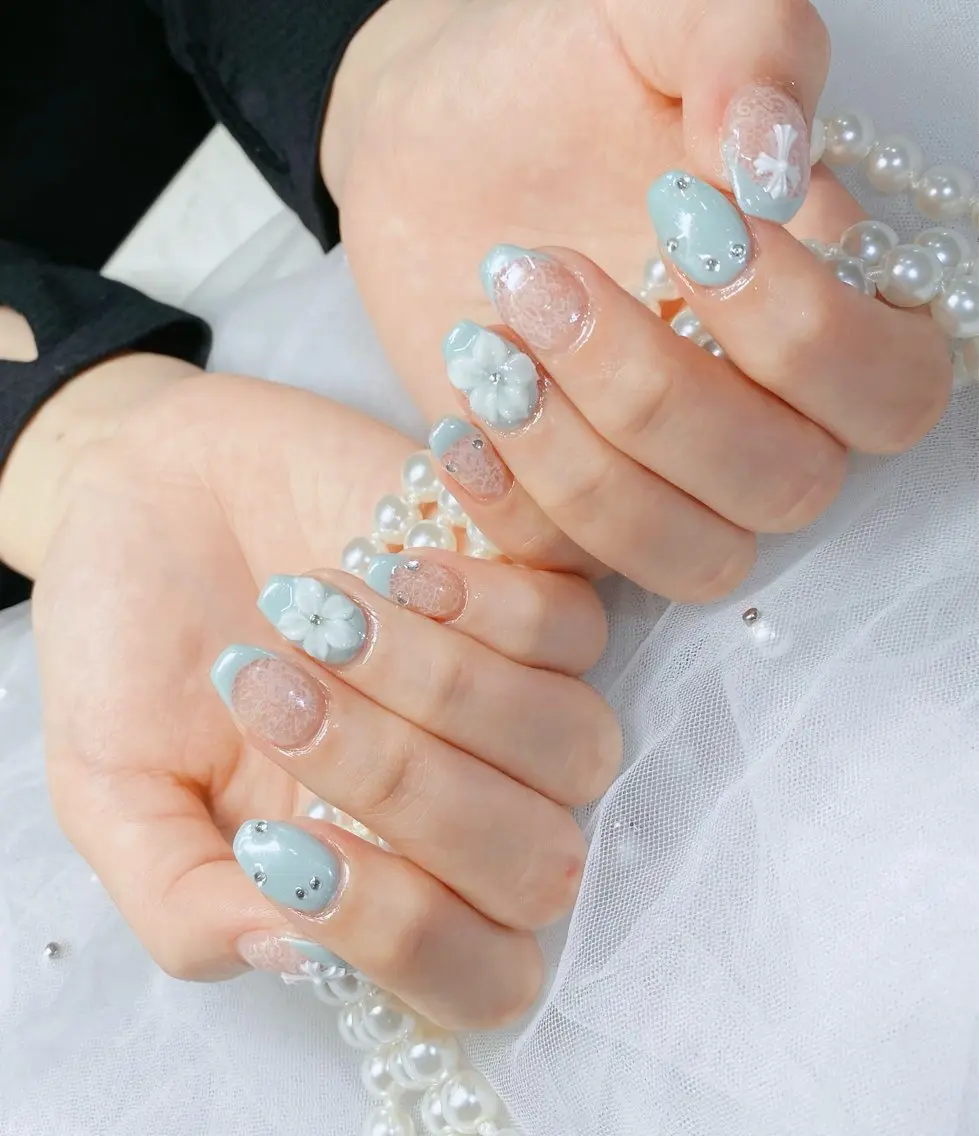 ネイル キラキラネイル マグネットネイル ぷっくりネイル 春ネイル ワンホンネイル Hi beauty 渋谷 ネイルのネイルデザイン