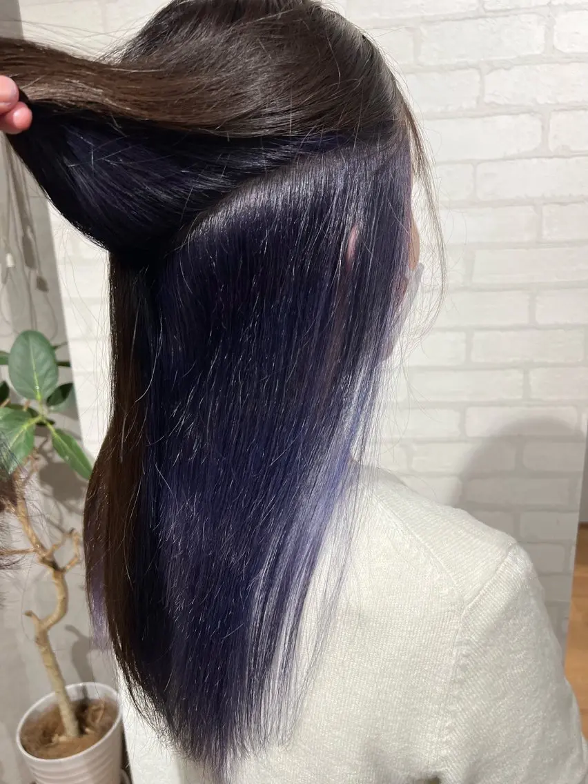 ロング カラー インナーカラー バイオレットカラー カット ヘアカラー ✨ハイトーン カラー福岡拓也✨のヘアスタイル