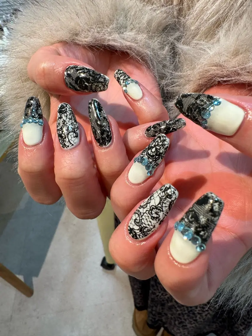 ネイル レース ハンドネイル AOI✩⡱ 。のネイルデザイン