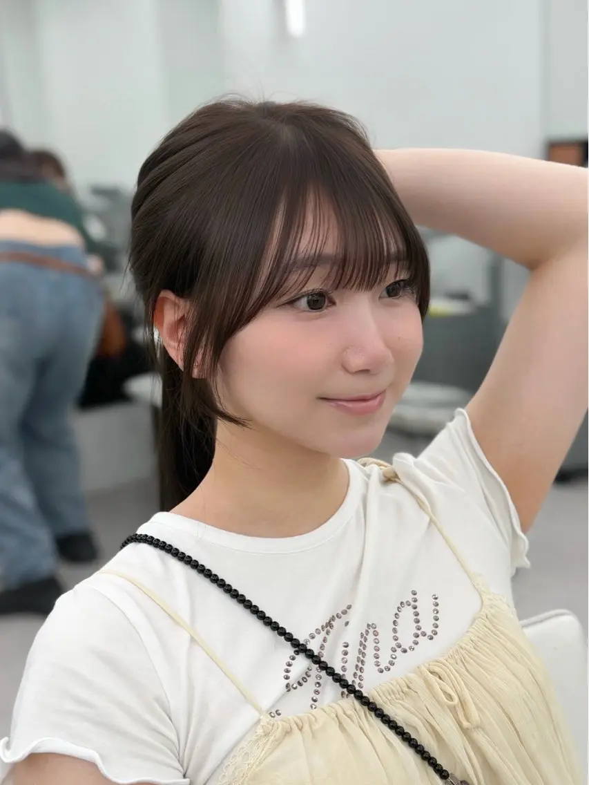ロング カラー レイヤーカット 小顔カット カット ヘアカラー トリートメント 韓国ヘア/顔周り ヘアセット/加藤優里のヘアスタイル