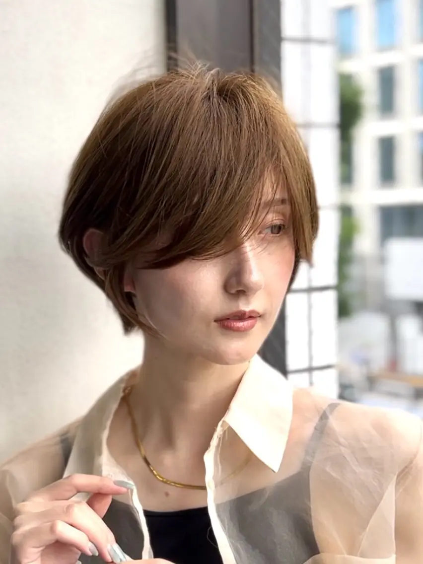 ショート カラー ショートボブ ボブ ショートヘア カット トリートメント 表参道【髪質改善】 宮嶋勇太のヘアスタイル