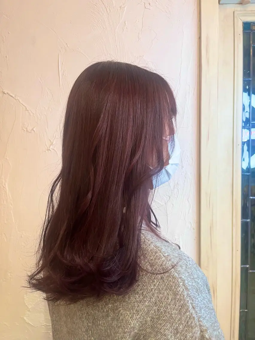 ロング カラー ピンクカラー 野久保 穂花のヘアスタイル