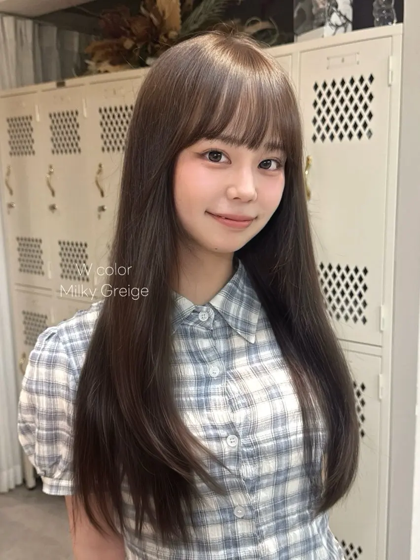 ロング カラー 透明感カラー 似合わせカット ヘアカラー トリートメント 🤍 韓国ヘア / INORI 🤍のヘアスタイル