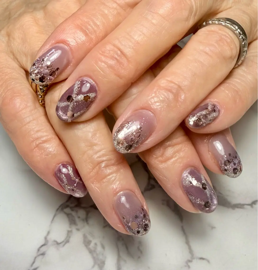 ネイル アートネイル チークネイル フラッシュネイル フラッシュマグ フレンチネイル Mai’s nailのネイルデザイン