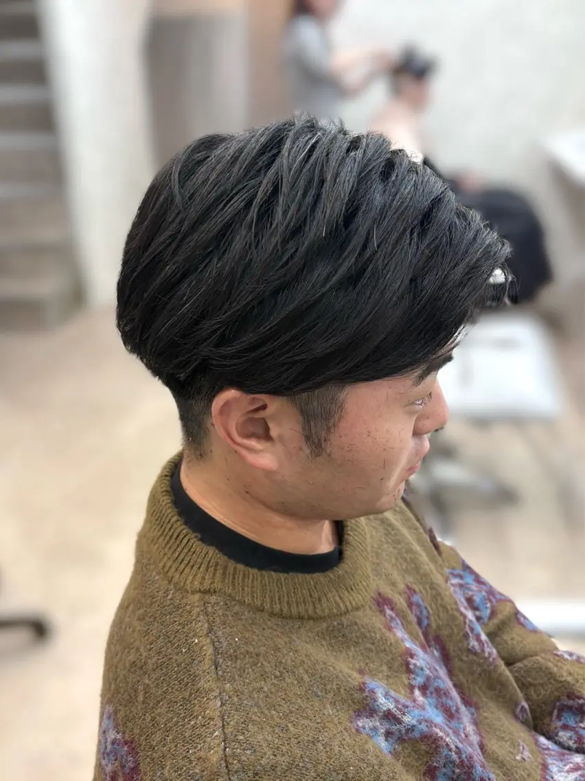 パーマ メンズ シースルーマッシュ 🍒毛流れ🖤アヤネのヘアスタイル