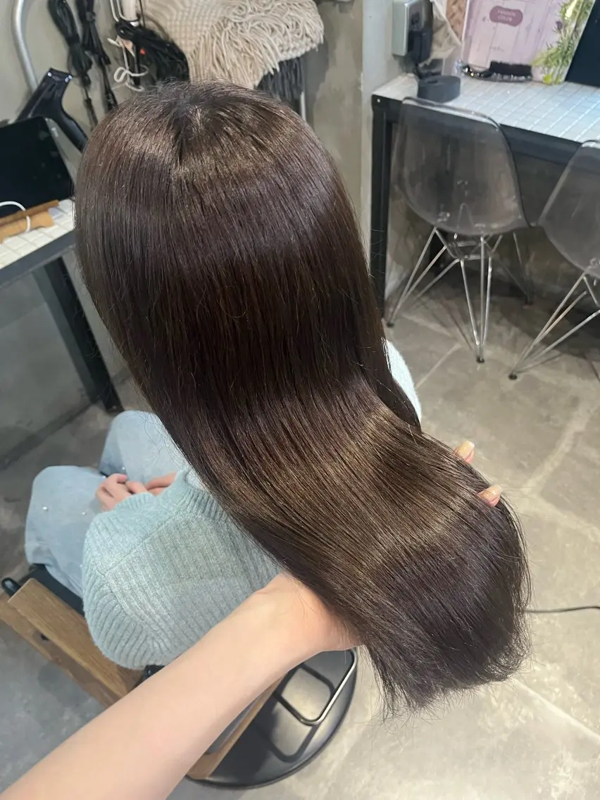セミロング カラー ブラウンカラー チョコレートブラウン 透明感カラー 透明感♥韓国ヘア HINAのヘアスタイル