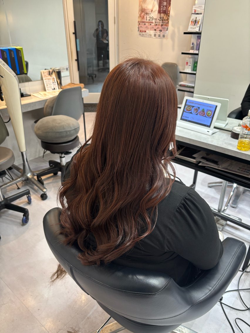 ロング カラー 透明感カラー ピンクカラー ハッシュカット 髪質改善 レイヤーカット カット ヘアカラー 🌙髪質改善カラー Momoka🦋のヘアスタイル