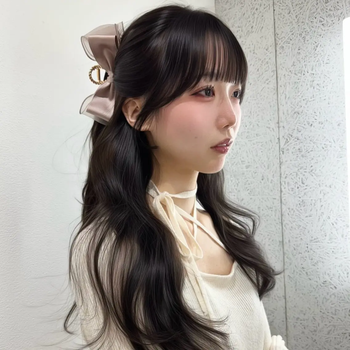 【メンテナンス🎀】顔まわり・前髪カット+艶カラー+ 𝐊𝐄𝐑𝐀𝐒𝐓𝐀𝐒𝐄 5stepトリートメントの写真