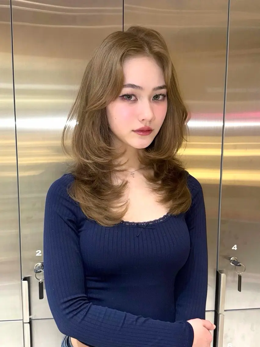 ミディアム カット トリートメント Kaede/ブリーチ なし/レイヤー🤍のヘアスタイル