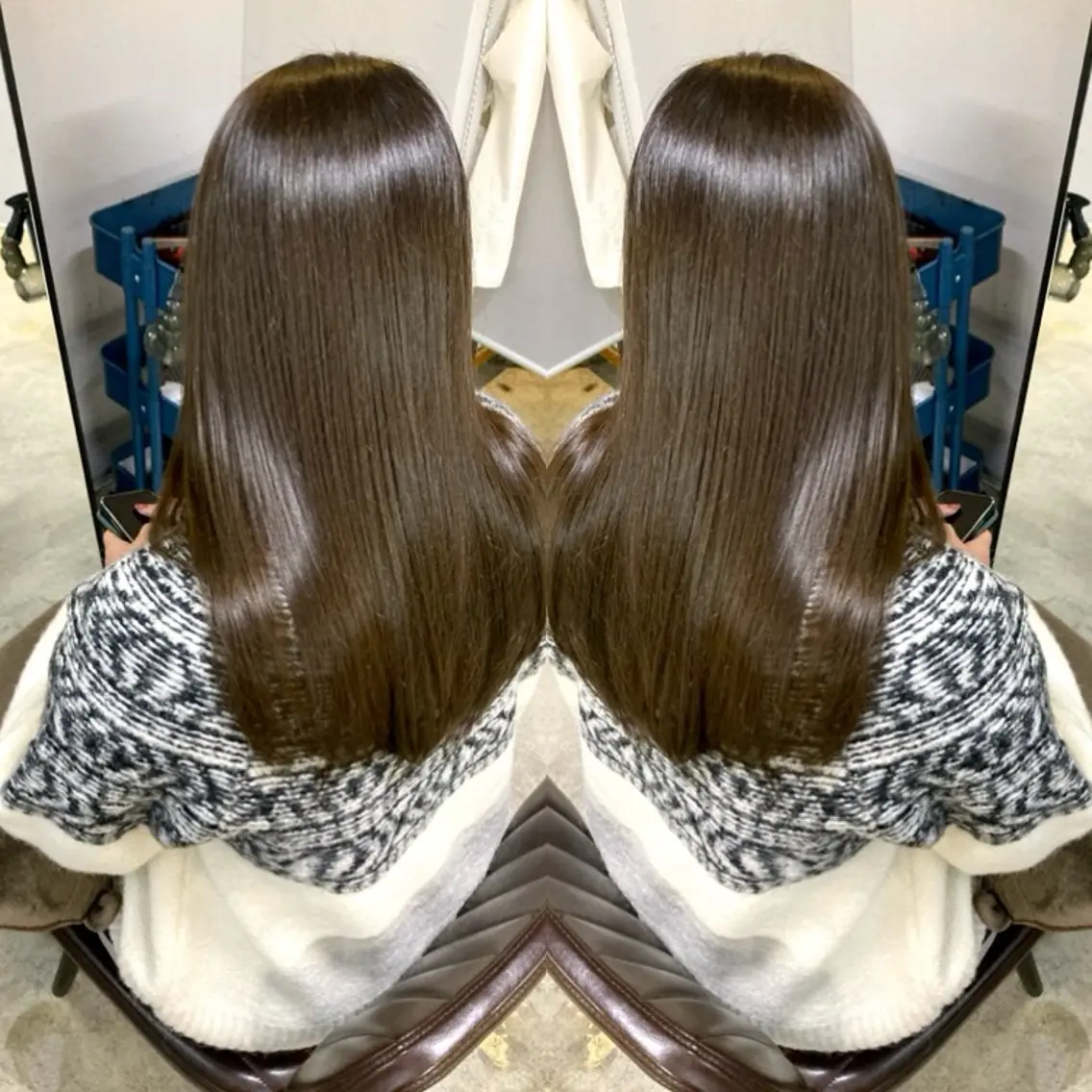 セミロング くせ毛 カット 縮毛矯正 トリートメント 新井 広樹のヘアスタイル