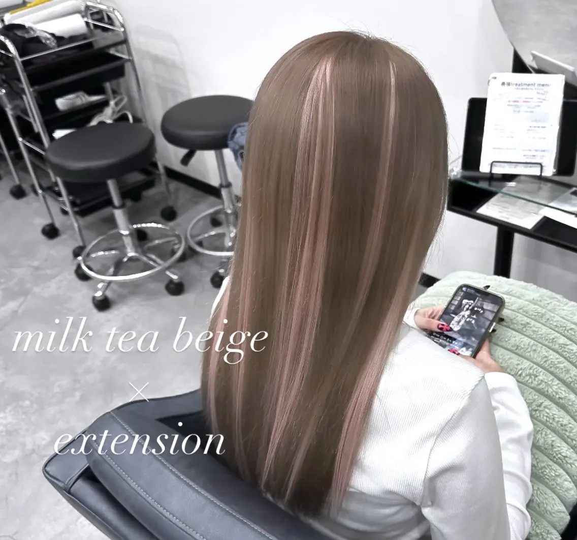 ロング カラー ベージュカラー ブリーチ ハイライトカラー ミルクティーベージュ ピンクカラー ヘアカラー 透明感カラー/ メンズパーマ/竜希のヘアスタイル