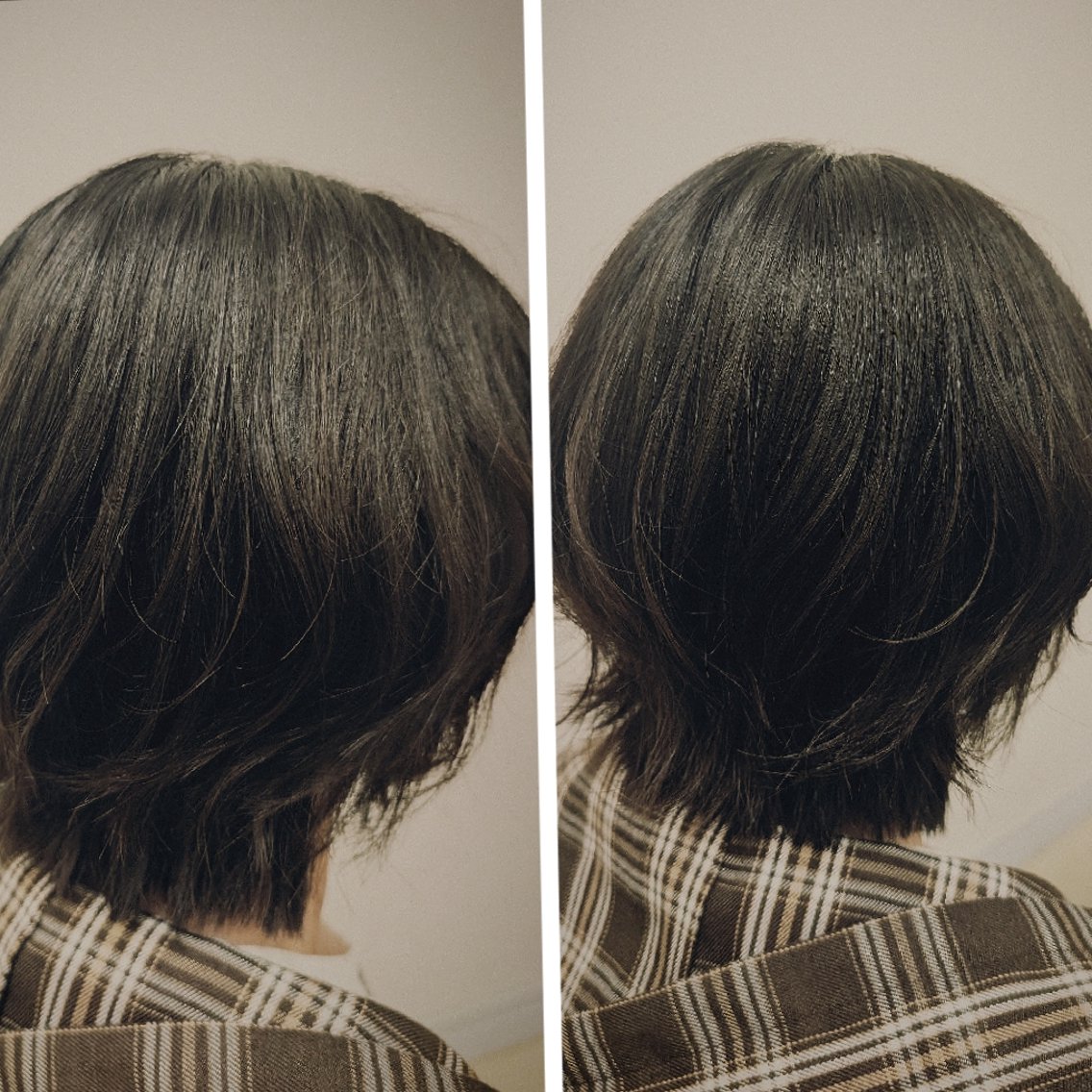 ショート ボブレイヤー ボブ レイヤーカット トンプソン しみず👩のヘアスタイル