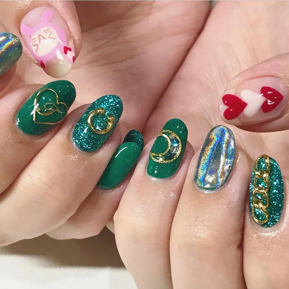 ネイル 渋谷／チップ長さ出し 👑アプレgel-xのネイルデザイン