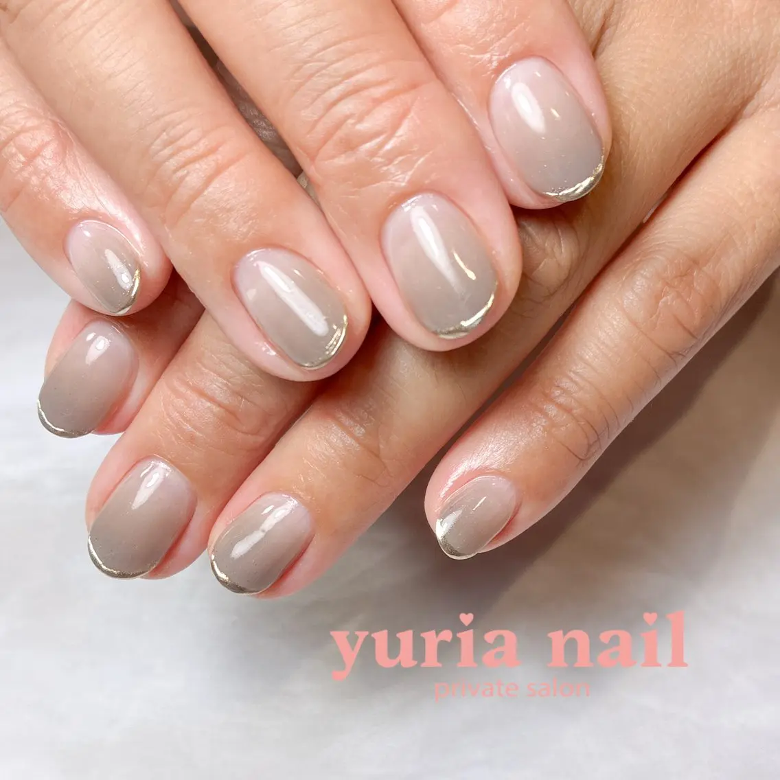ネイル アートネイル ジェルネイル ゴールド ニュアンスネイル ハンドネイル 小林 ゆりあのネイルデザイン