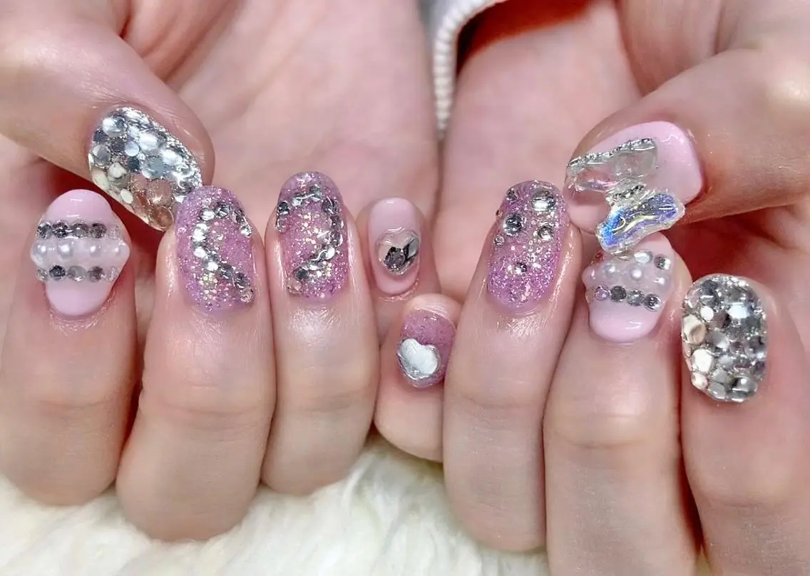 ネイル 長さ出し ジェルネイル 卒業式 韓国ネイル 持ち込み ハンドネイル Nail&eye Belire 新宿のネイルデザイン