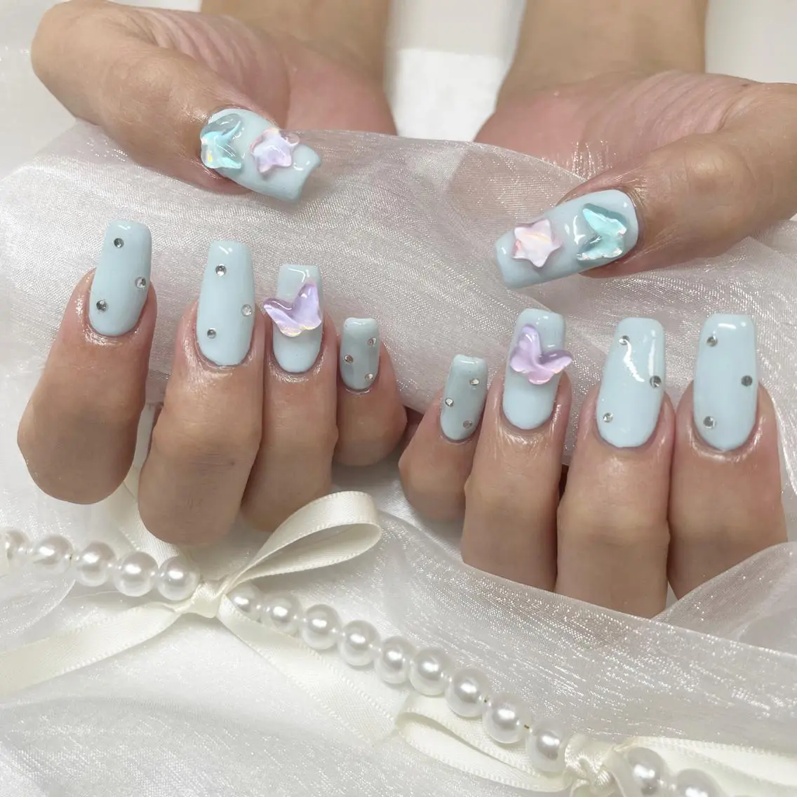 ネイル ジェルネイル 韓国ネイル 持ち込み ワンカラーネイル ワンホンネイル ハンドネイル fiore nail 🦋のネイルデザイン