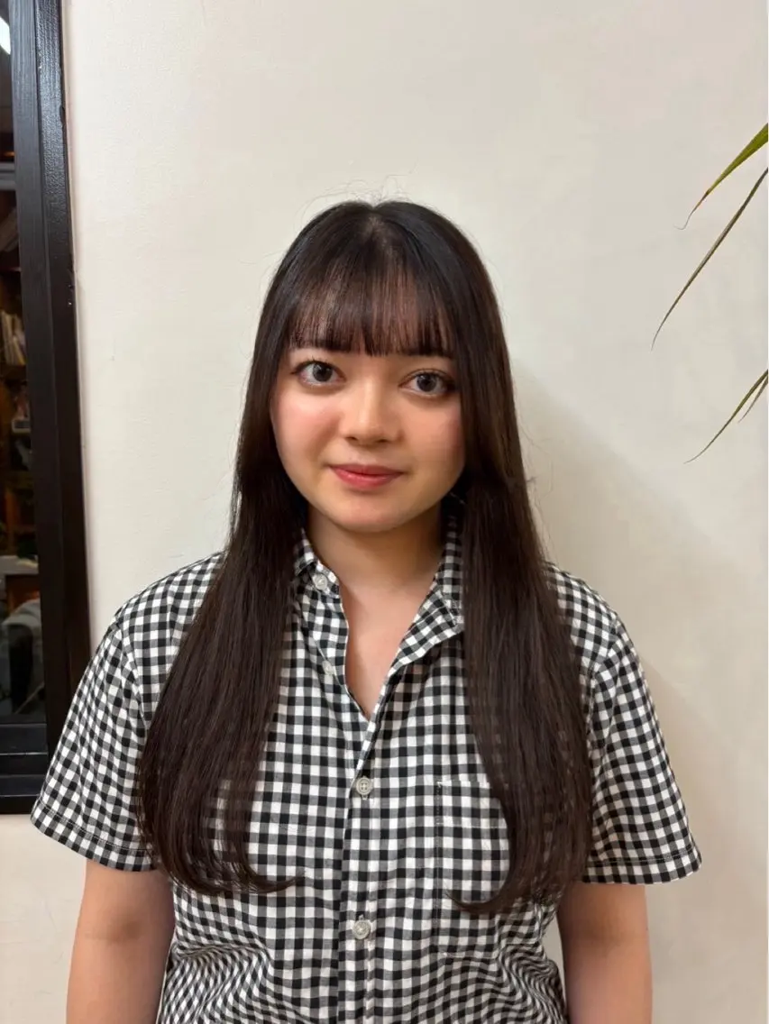 ロング カット 縮毛矯正 トリートメント みぞぐち じゅりのヘアスタイル