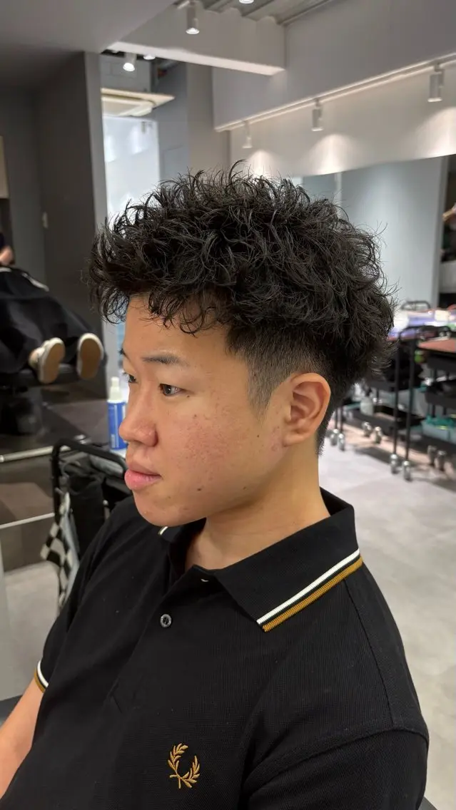 ショート パーマ メンズ ショートヘア カット パーマ 高橋 周のヘアスタイル