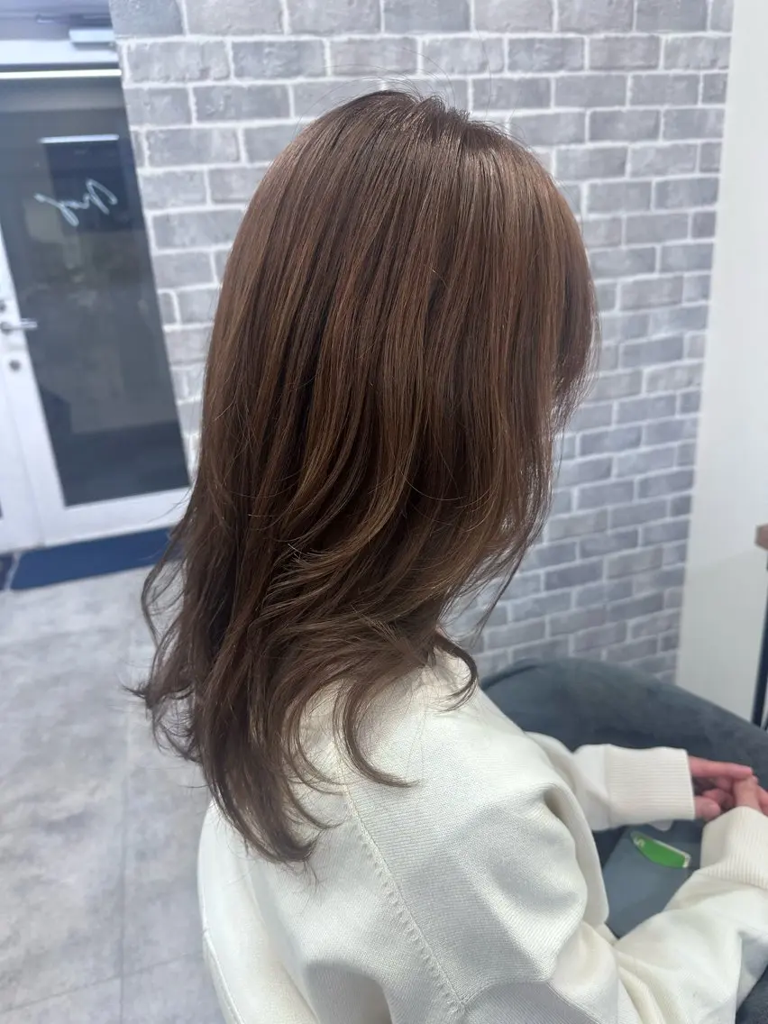 セミロング カット ヘアカラー トリートメント Noyヨシモト ヒロトのヘアスタイル