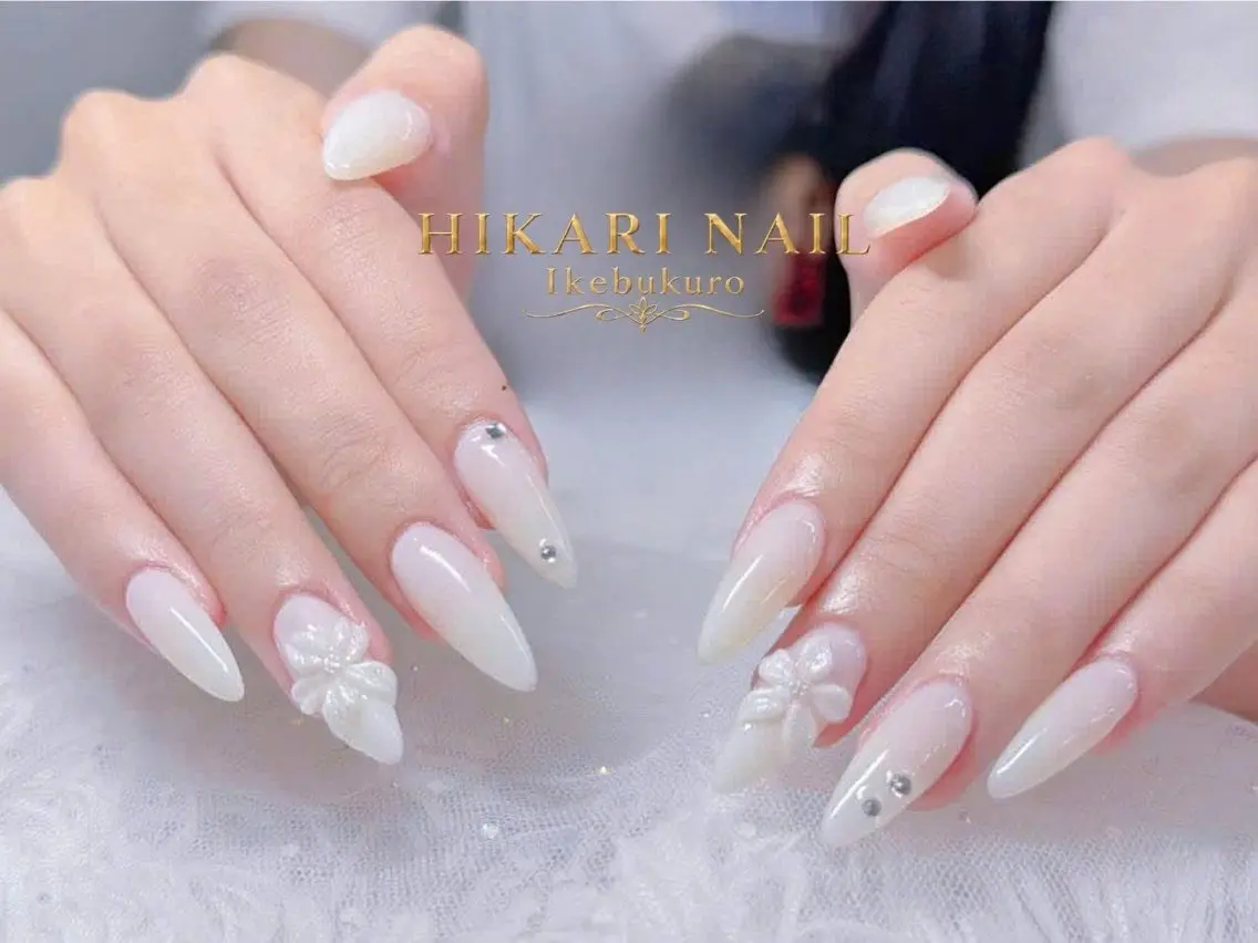 ネイル チークネイル 長さ出し フレンチネイル ガーリー ハロウィン ハンドネイル HikariNail Ikebukuroのネイルデザイン