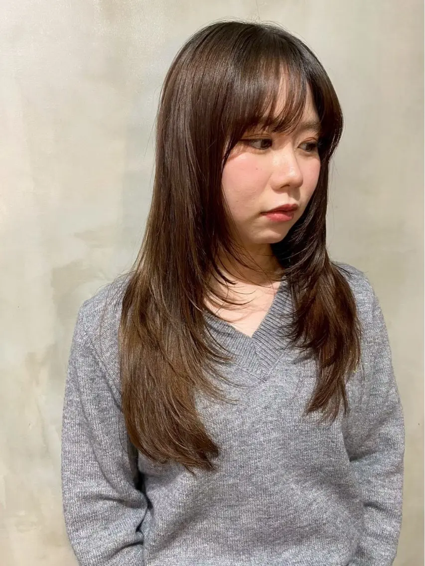 ロング ヘアカラー qpulaあいみ 透明感カラーのヘアスタイル