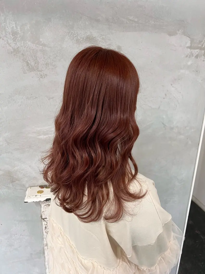 ロング ピンクブラウン カット ヘアカラー トリートメント 【SET-UP中庄】 浅沼結斗のヘアスタイル