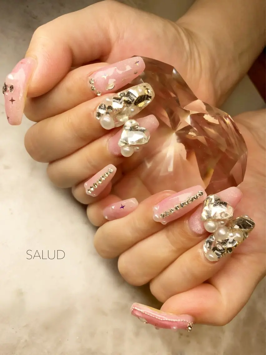 ネイル ハート ハンドネイル Nail Salon SALUDのネイルデザイン