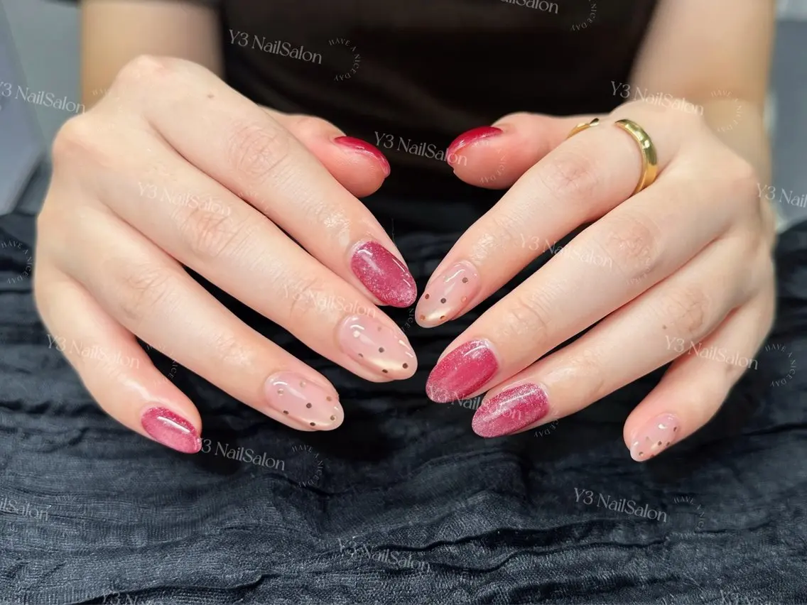 ネイル アートネイル ドット キラキラネイル マグネットネイル 持ち込み Y3 NailSalonのネイルデザイン
