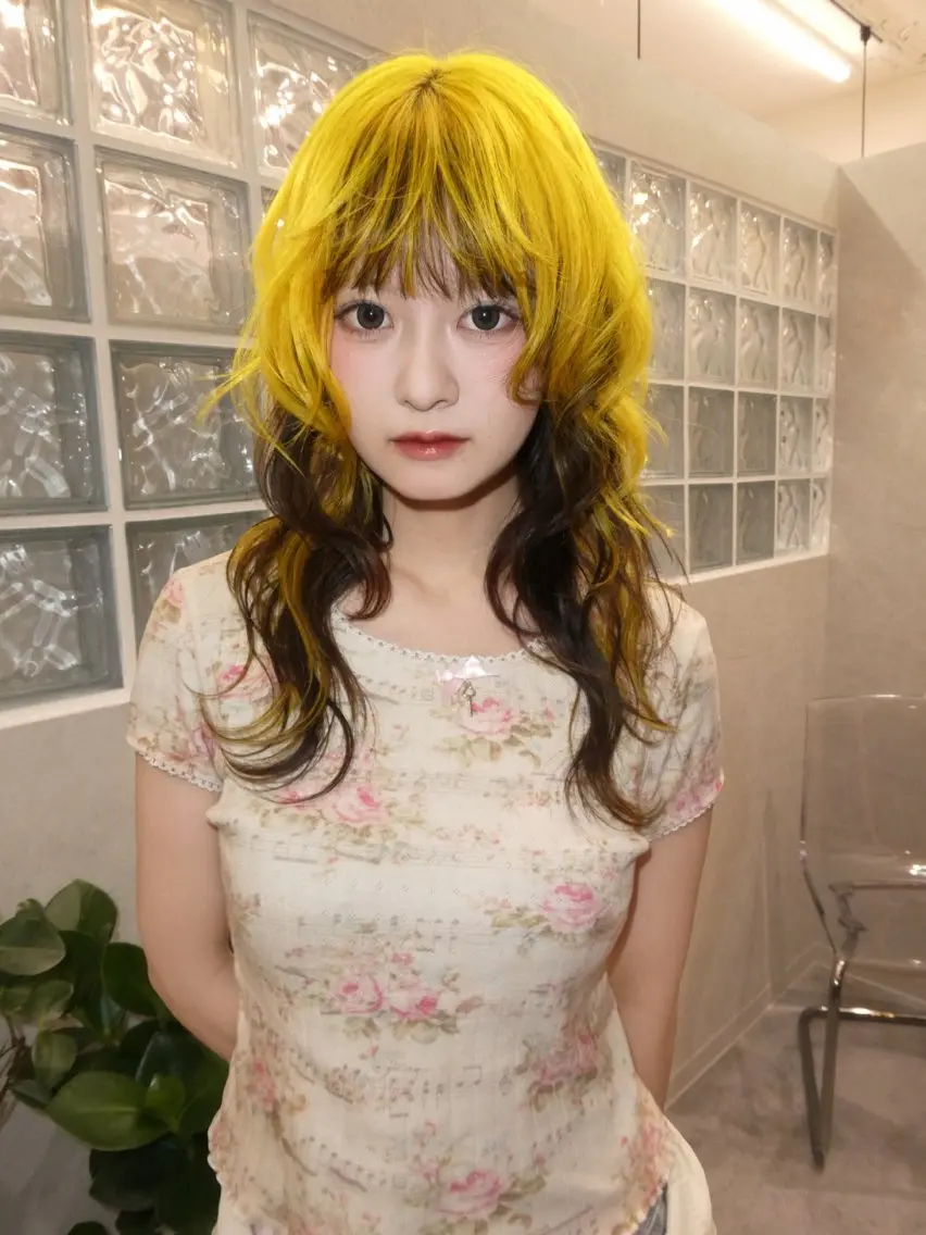 セミロング カラー ヘアアレンジ ヘアカラー minto/ パーマモデル募集中のヘアスタイル