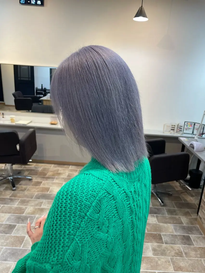 ミディアム カラー ラベンダーカラー ヘアカラー YUI/ ブリーチカラー🌷のヘアスタイル
