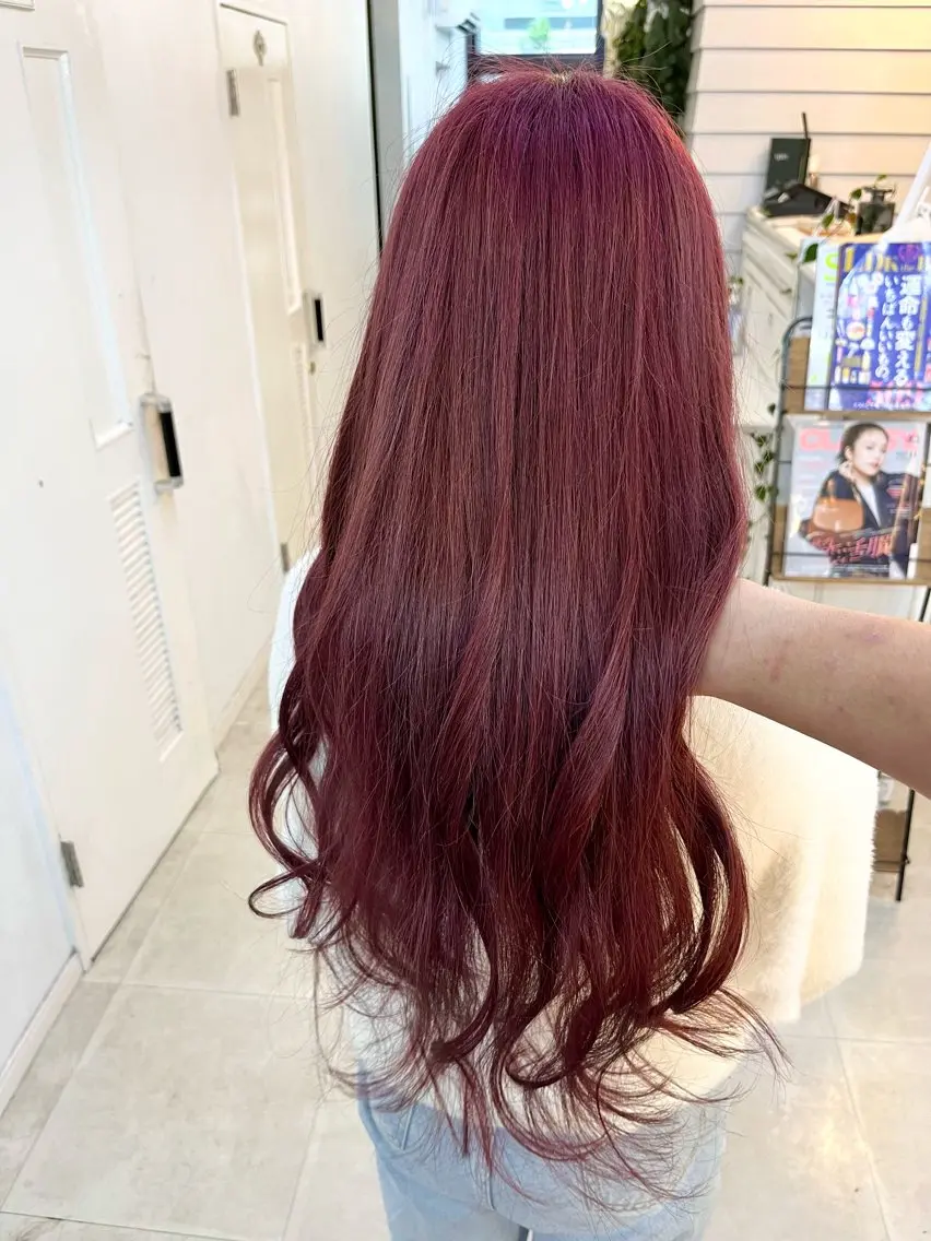 セミロング カラー ラベンダーカラー ピンクカラー ヘアカラー トリートメント ブリーチ有無Wカラー メンズパーマ大成のヘアスタイル