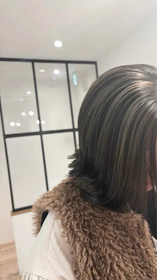 ミディアム カット ヘアカラー トリートメント 髪質改善/オーガニッ クカラー/栞南のヘアスタイル